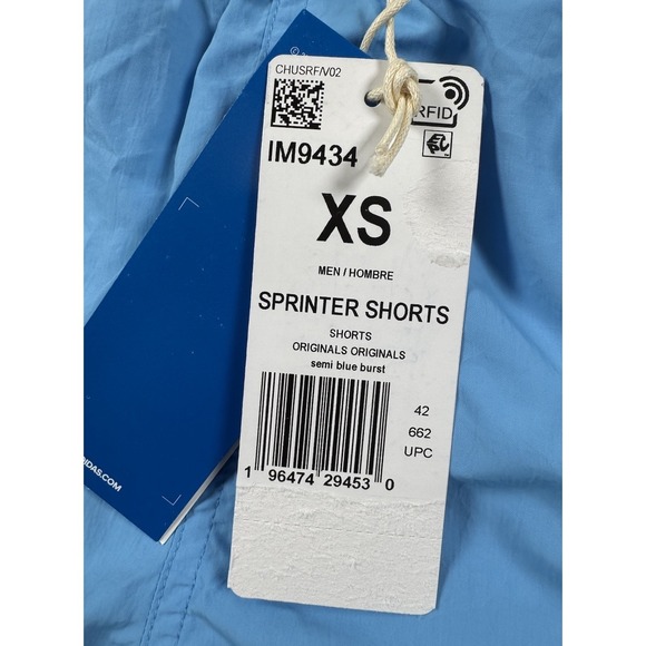 NEW Adidas Originals Mens Sprinter Shorts Blue Burst Stripe Athletic Running XS - Picture 6 of 10